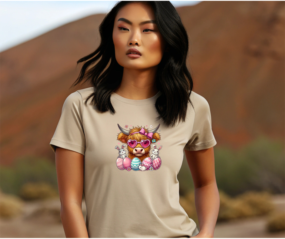 Easter highland cow t-shirt