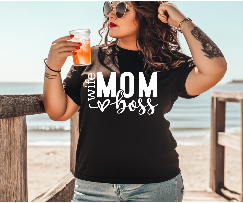 Wife mom boss t-shirt