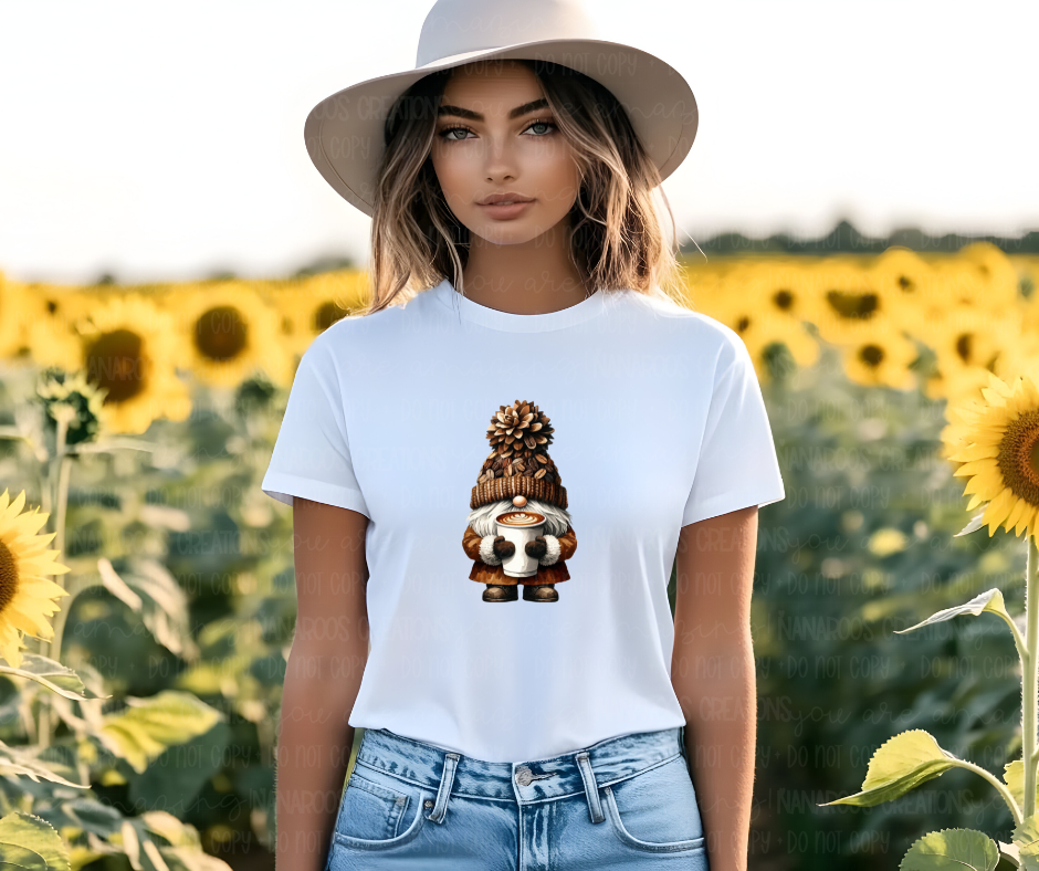 Coffee gnome t-shirt in white