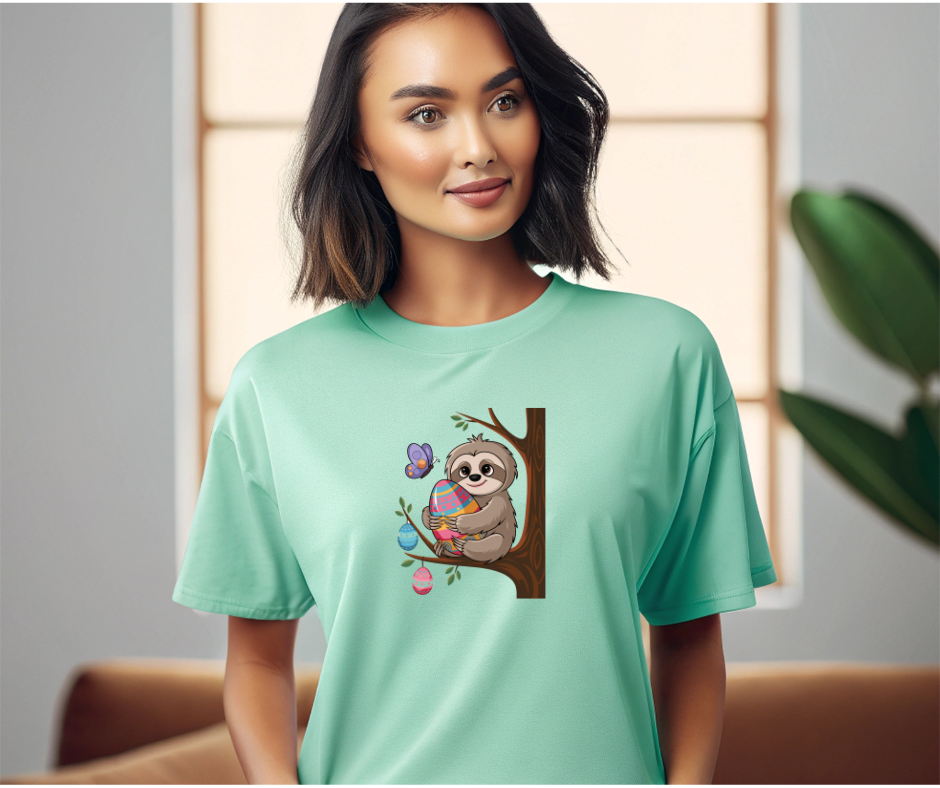 Sloth Easter Tree T-shirt
