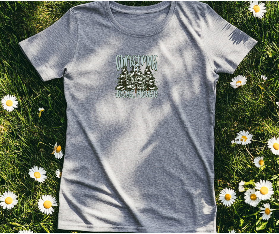 Christmas Trees and Jesus Shirt – Christian Christmas Tee / Holiday Sweatshirt