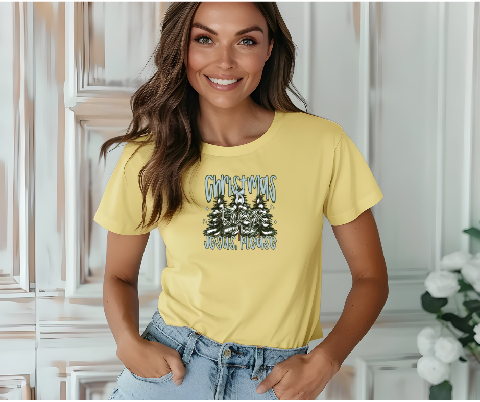 Christmas Trees and Jesus Shirt – Christian Christmas Tee / Holiday Sweatshirt