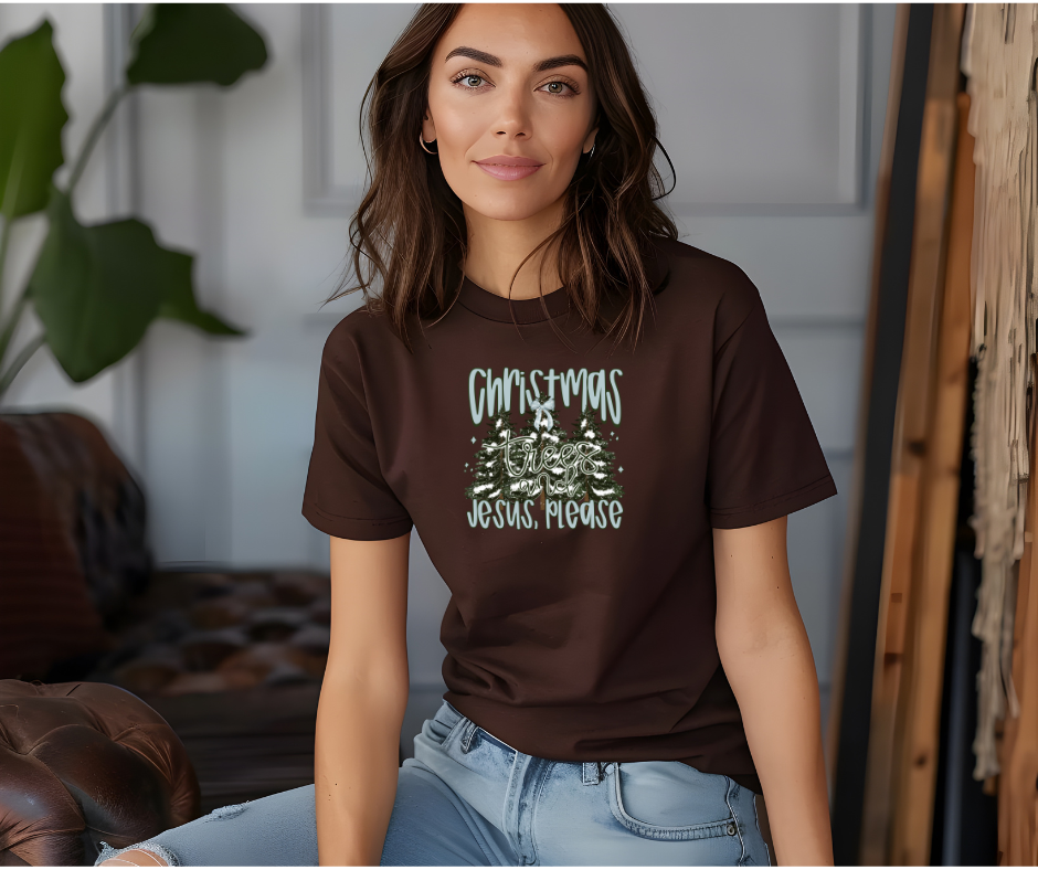 Christmas Trees and Jesus Shirt – Christian Christmas Tee / Holiday Sweatshirt