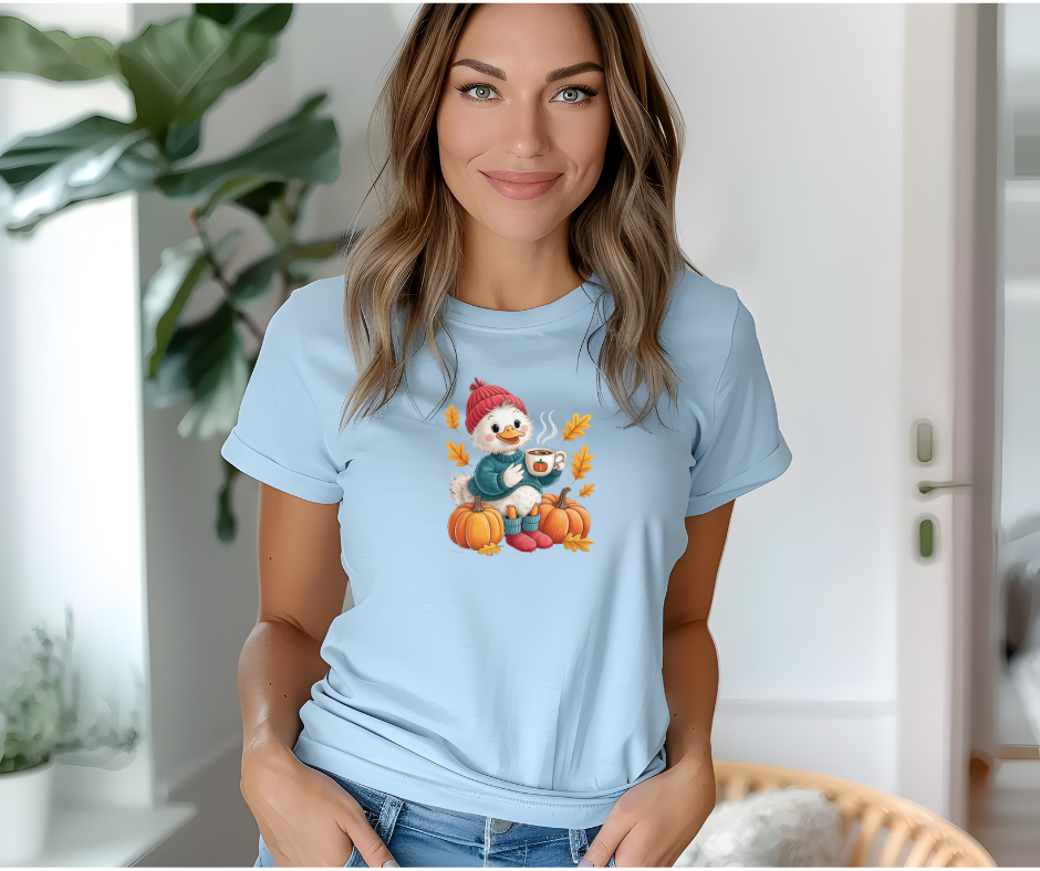 Cute Duck with Coffee and Pumpkin Tee