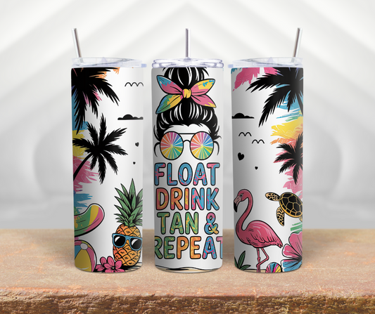 Float, Drink, Tan, Repeat Tumbler