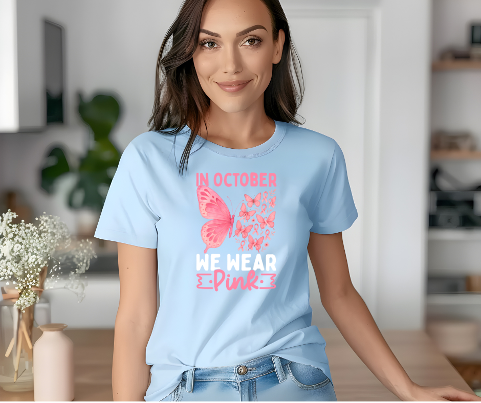 In October, We Wear Pink T-shirt – Breast Cancer Awareness