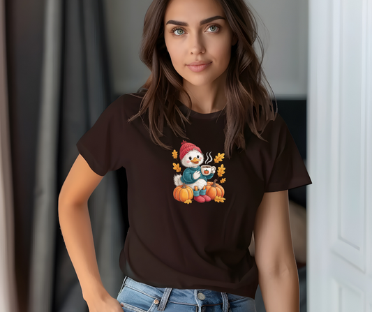 Cute Duck with Coffee and Pumpkin Tee