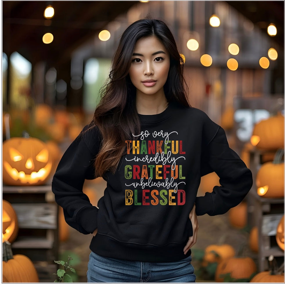 Thankful white lettering sweatshirt