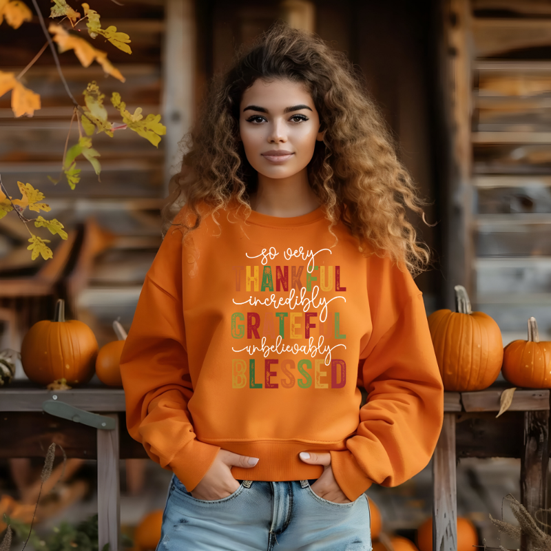 Thankful white lettering sweatshirt